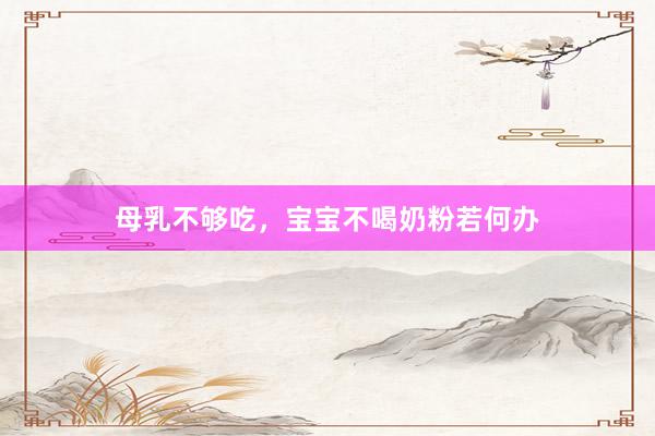 母乳不够吃，宝宝不喝奶粉若何办